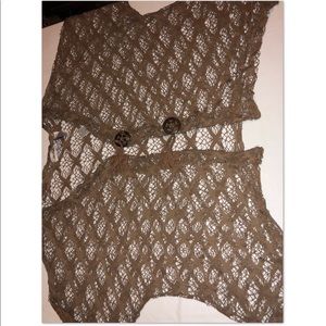 Woman’s plus fish net cardigan
